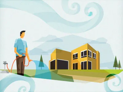 Water Crisis geometric infographic water