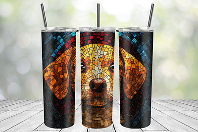 Dog stained glass tumbler wrap dog stained glass tumbler wrap