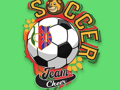SOCCER TEAM CHEAR graphic design logo t shirt typography vec vector