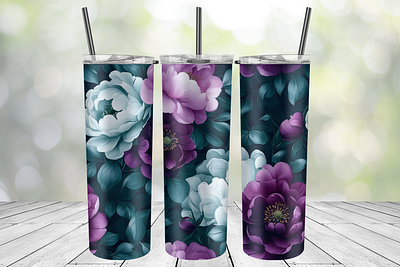 Moody flowers tumbler wrap flowers moody tumbler wrap