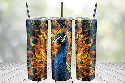 Peacock stained glass tumbler wrap peacock stained glass tumbler wrap