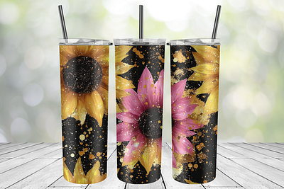 Sunflower glitter tumbler wrap glitter sunflower tumbler wrap