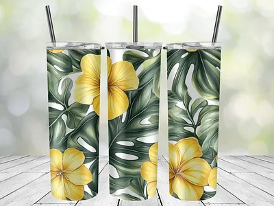 Tropical flowers tumbler wrap flowers tropical tumbler wrap