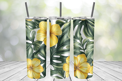 Tropical flowers tumbler wrap flowers tropical tumbler wrap