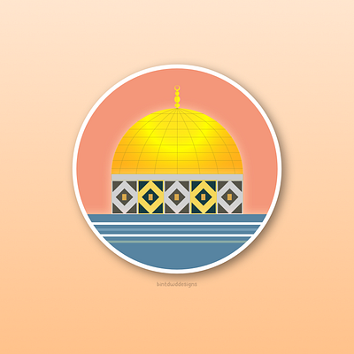 dome of the rock illustration architecture artwork deen design digital art drawing graphic design illustration islam islamic art mosque muslim palestine