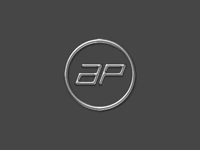 AutomotivePhotography.net Logo (Chrome) a chrome circle landon logo metal monogram p rick rick landon rick landon design