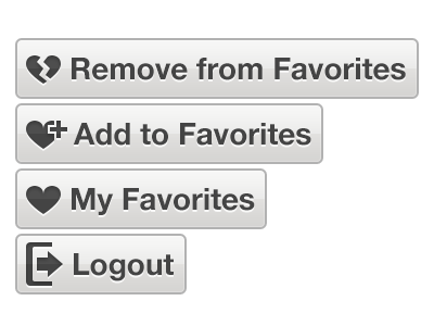 DNA Buttons button favorites heart logout retina