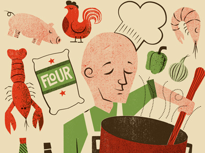 Gumbo chef food gumbo illustration