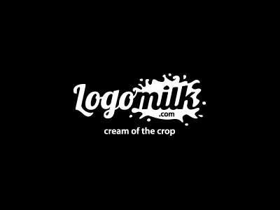 Logo Milk black concept domain graphic logo mark milk monochromatic white