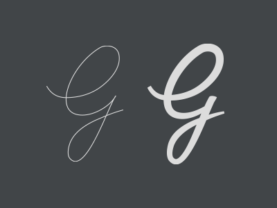 G g gray grey handwritten type