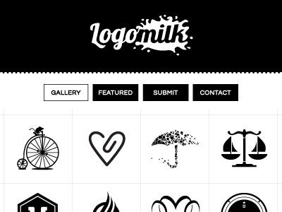 Logo Milk Concept black concept domain graphic logo mark milk monochromatic white