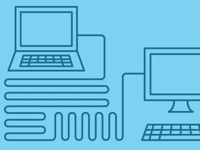 Alcalde Networking Illustration WIP 1 alcalde computer connected illustration laptop networking texas exes