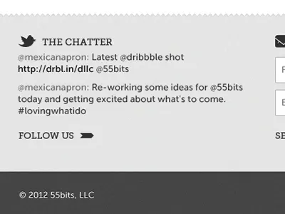 Footer arrow footer gray twitter ui web design
