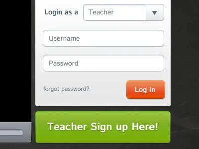 UClass log in button log in password sign up ui username