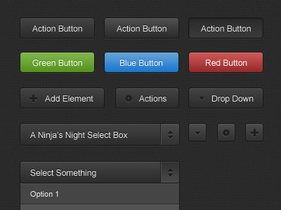 A Ninja's Night UI Set Preview buttons close drop down modal popup ui ui download ui set user interface