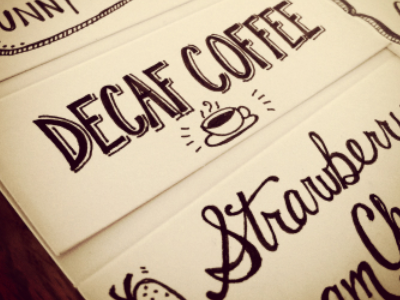 Decaf hand lettering illustration sketch typography