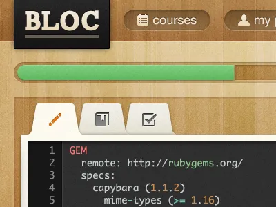 Bloc bloc icons inset progress tabs ui wood