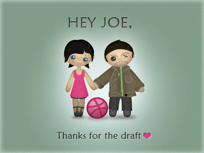 Thanks draft draftee dribbble invitation thanks