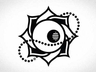 Flower of the Eye beads black logo mark simple timeless white