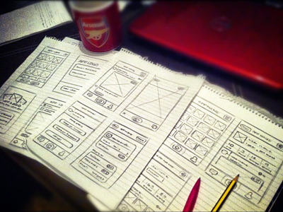 Simple wireframe sketches... mobile valencio cardoso wireframe