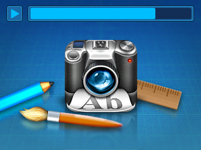 Step by step Camera Icon 2 black camera icon ios iphone lens metal step by step tutorial weird