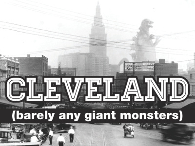 Cleveland Postcard Contest cleveland contest godzilla illustrator monsters photoshop postcard