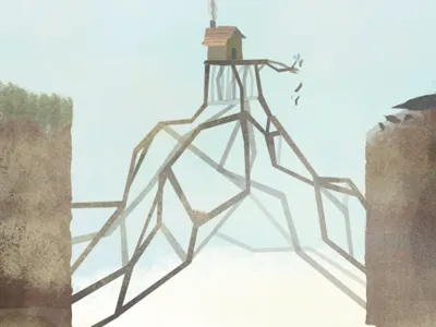 Perfect View. album artwork cliff design graphic design home house illustration sky texture