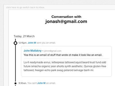 Conversation View email inbox teaser timeline ui