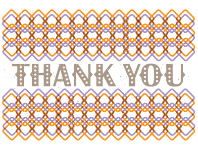 Thank You card over print screen print