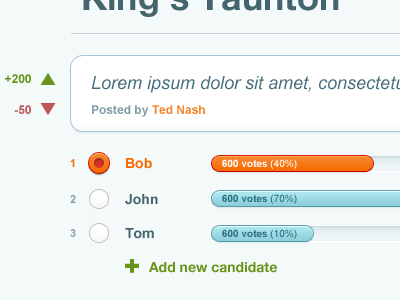 Topic design form progress radio social ui voting