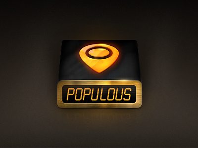 Populous API icon api disk geo gold icon lcd location marker metal orange pin populous