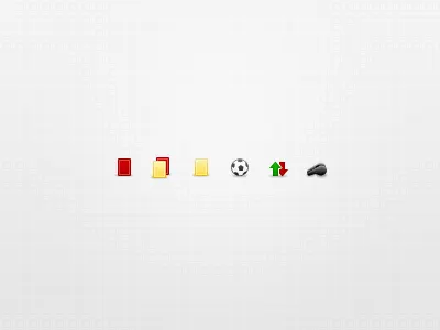 Football Icons 20x20 ball football icons red card soccer whistle yellow card