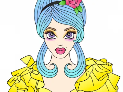 Candy Doll WIP blue candy doll girl pastel pinup pop rose ruffles