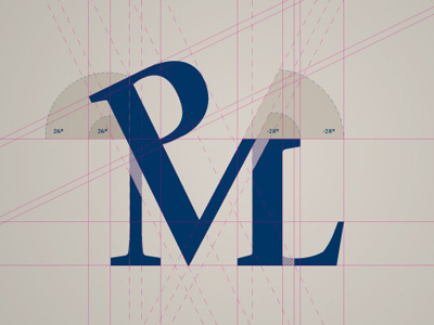 PML law firm artwork blue brand clean construction design graphic design gray identity lawyer lettering logo logotype minimalist pantone print rules simple simplicity type typography