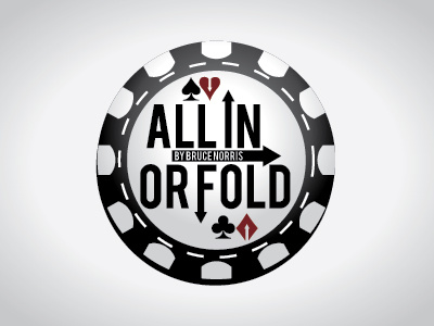 All In or Fold chip illustration logo playing cards poker vector