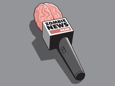 Zombie News glenn jones glennz illustration illustrator news tee zombie