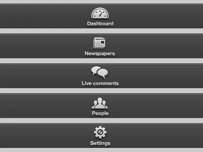Icons comments dashboard icon icon set icons ios ipad newspaper people settings subtle