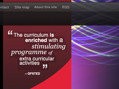 Quote Pullout dance education menu pink purple quote school website