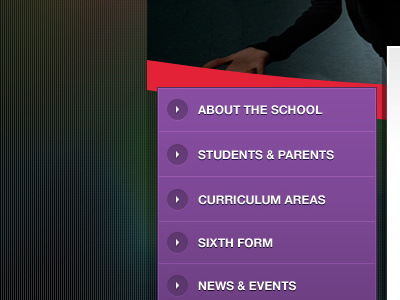 Menu Structure dance education menu pink purple school website