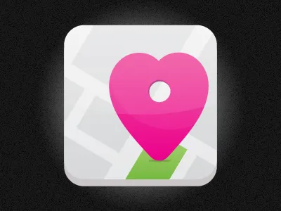 App icon concept app concept dating heart icon logo map