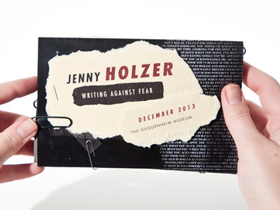 Jenny Holzer Brochure accordion fold assemblage brochure collage exhibition holzer jenny holzer projections ripped paper