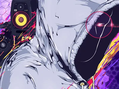 JRum futuristic galaxy illustration music poster print production sci fi spaceship