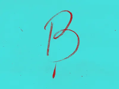 B brush b brush calligraphy handdrawing red