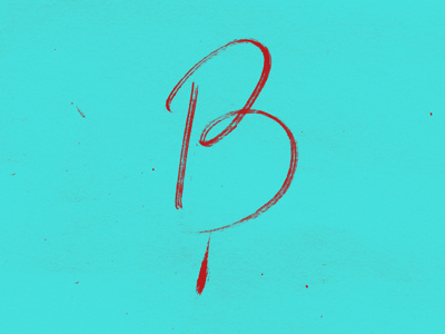 B brush b brush calligraphy handdrawing red