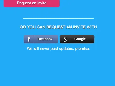 Zippykid beta invite buttons blue buttons css facebook google pink social ui ui design ux web
