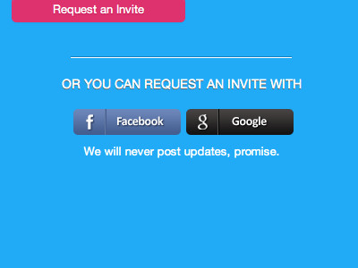 Zippykid beta invite buttons blue buttons css facebook google pink social ui ui design ux web