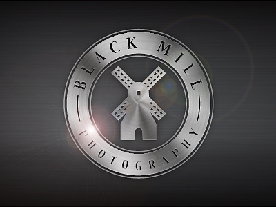 Black Mill Photography mock-up black mill brushed camera identity logo mock up photography steel windmill
