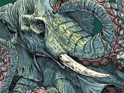 New Octophant Coloring illustration ink photoshop