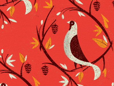 Fall Birds illustration pattern