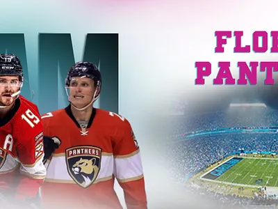 "Prowling the Ice: Florida Panthers Dynamic Web Banner" adobe photoshop advertising branding design graphic design illustration marketing vector